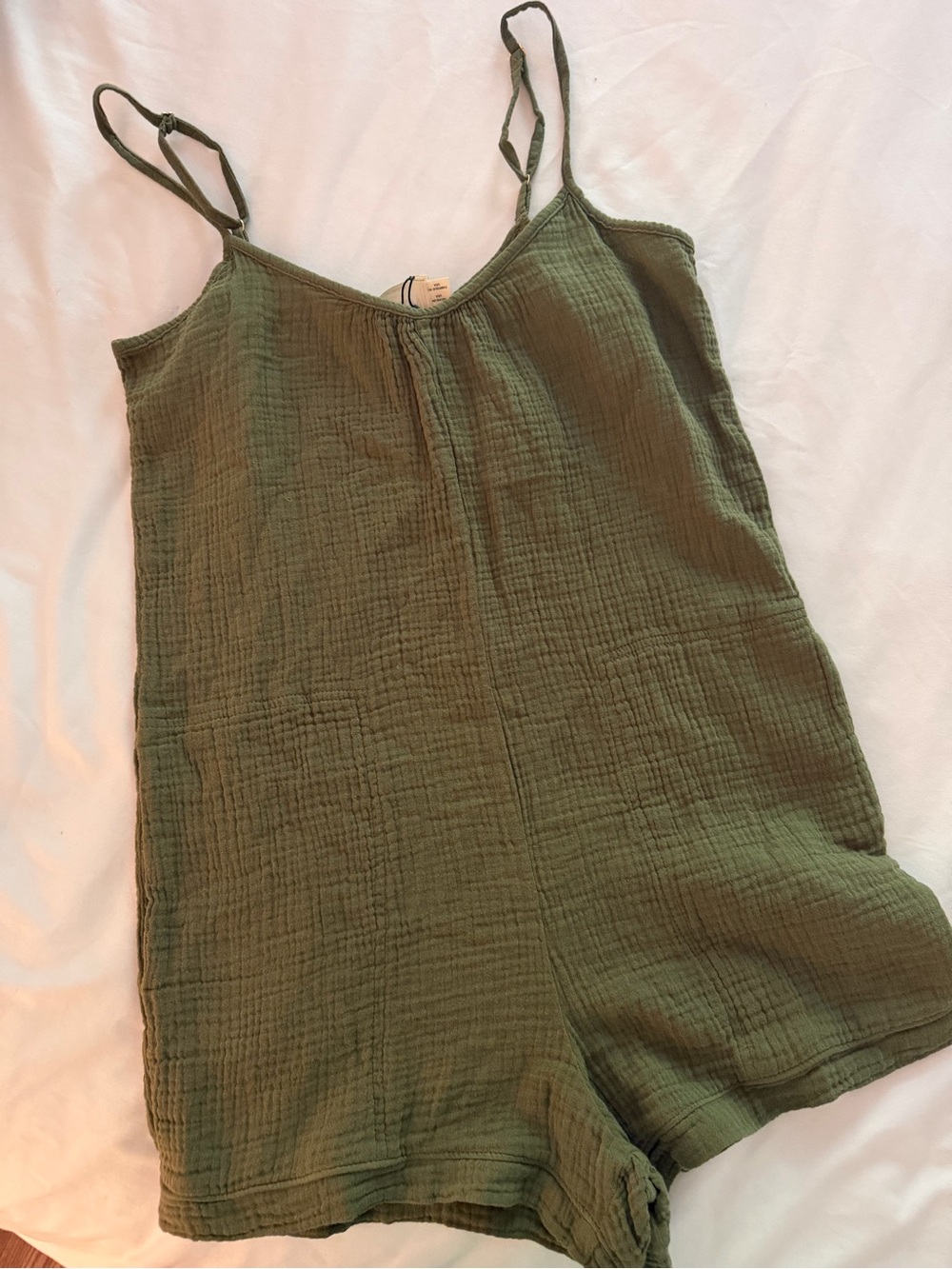 NWT Nation LTD Olive Green Textured Cotton Romper